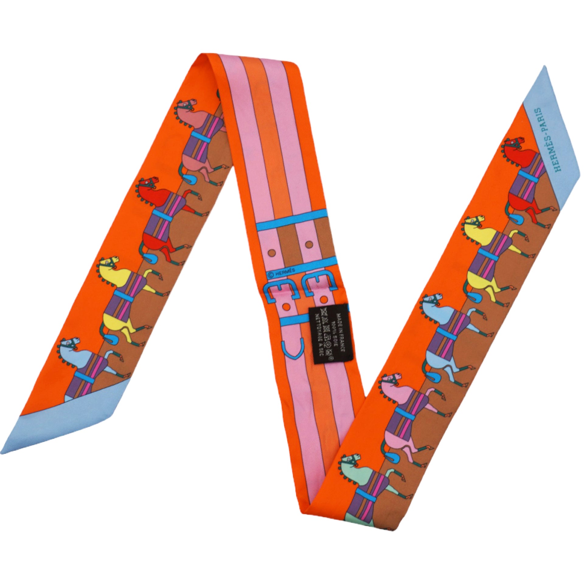 HERMES Twilly 86 silk scarf 