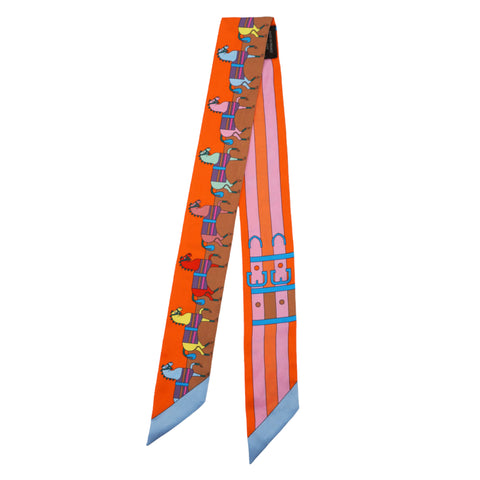 HERMES Twilly 86 silk scarf 