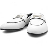 HERMES Womens Paris Loafers White Size39 