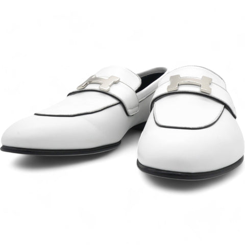HERMES Womens Paris Loafers White Size39 