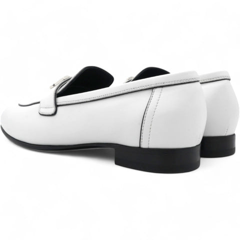 HERMES Womens Paris Loafers White Size39 