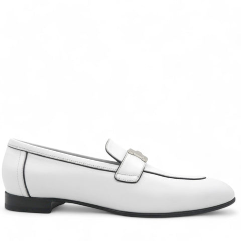 HERMES Womens Paris Loafers White Size39 