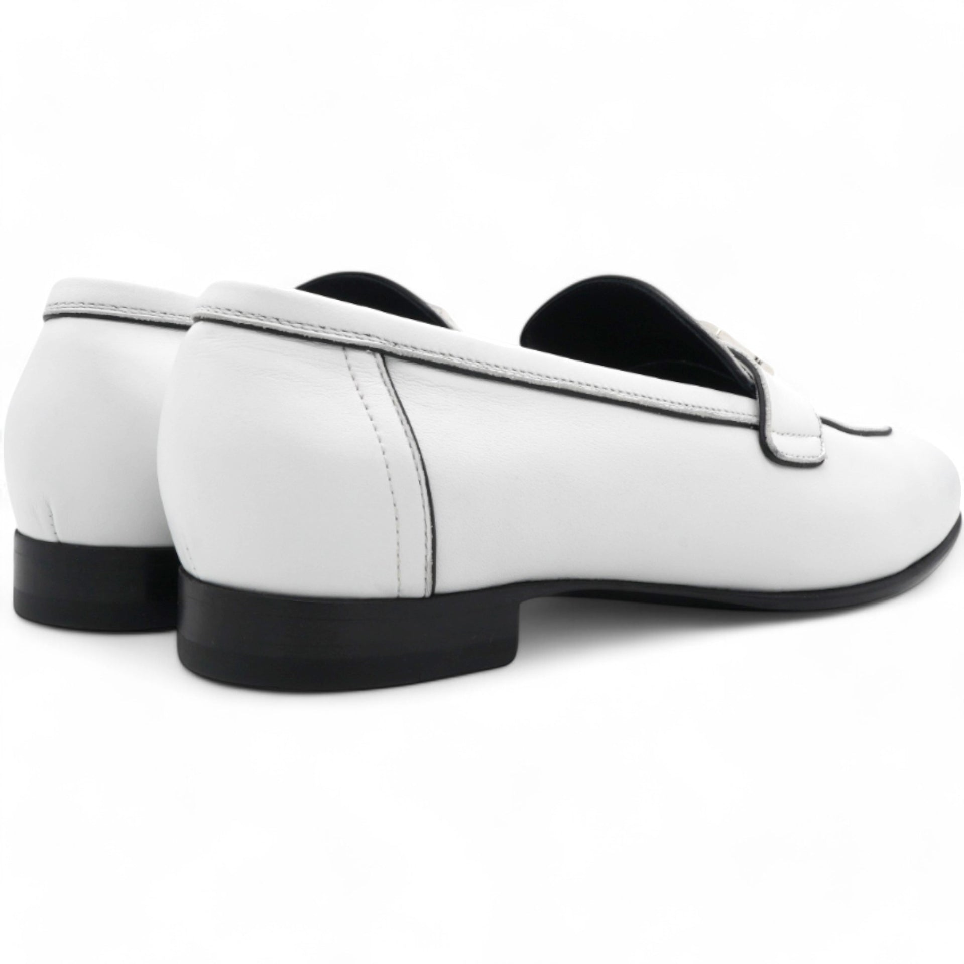 HERMES Womens Paris Loafers White Size39 