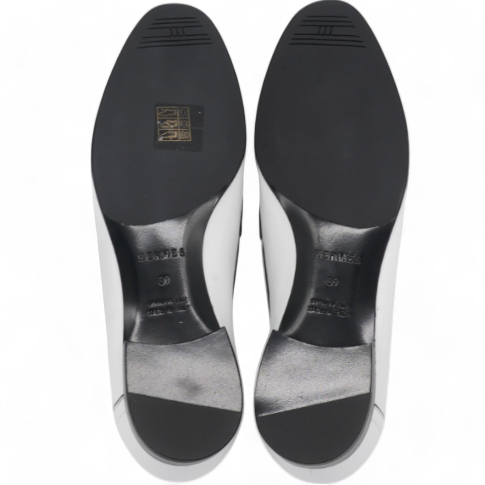 HERMES Womens Paris Loafers White Size39 