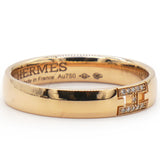Hermes 18K Gold Hercules Diamond Band Ring Golden Size54 