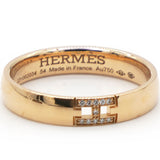 Hermes 18K Gold Hercules Diamond Band Ring Golden Size54 