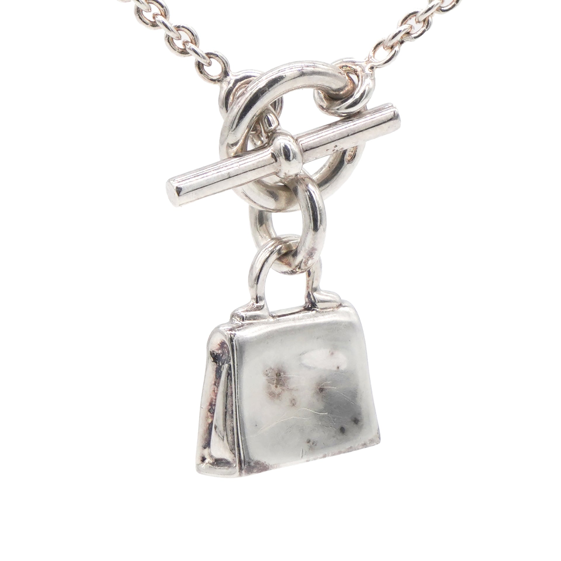Hermes Amulet 925 Silver Kelly Pendant Necklace 