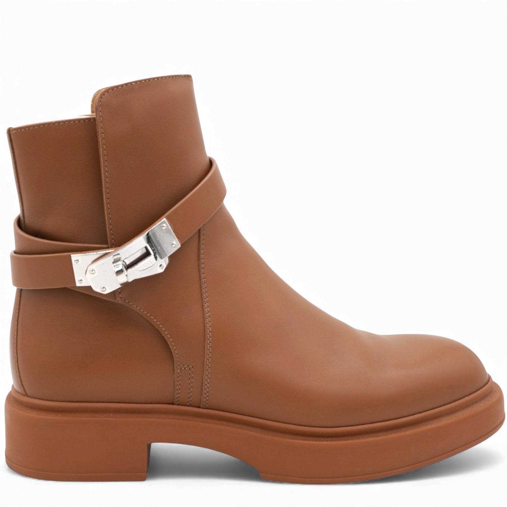 Hermes Brown Leather Neo Ankle Boots Size37