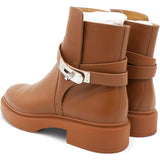 Hermes Brown Leather Neo Ankle Boots Size37
