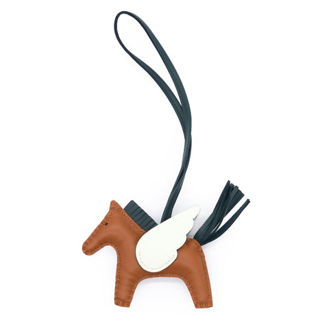 Hermès Brown Milo Lambskin and Swift Grigri Rodeo Pegase Bag Charm PM