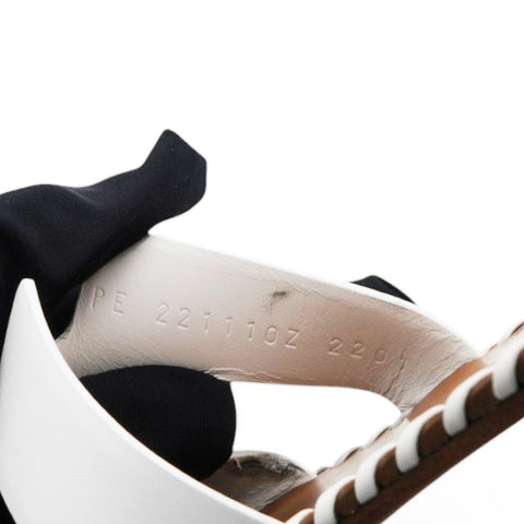 Hermes Calfskin Braided Oran Sandals White Size37 