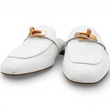 Hermes Calfskin Femma Oz Mules White Size37.5 