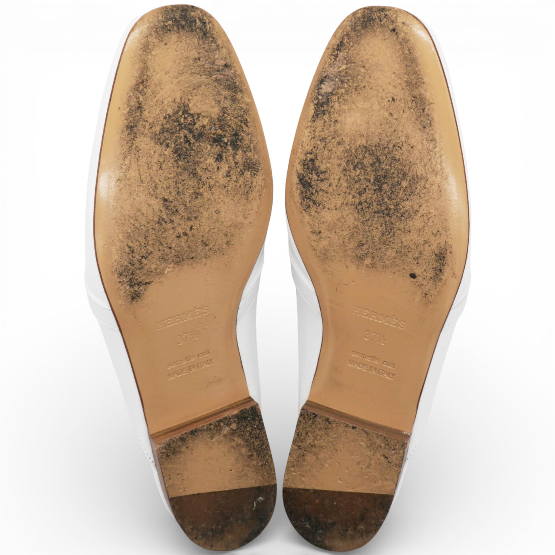 Hermes Calfskin Femma Oz Mules White Size37.5 