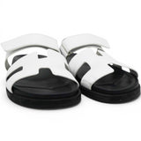 Hermes Calfskin Womens Chypre Sandals White Size40 