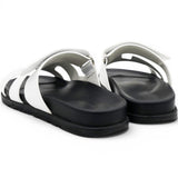 Hermes Calfskin Womens Chypre Sandals White Size40 
