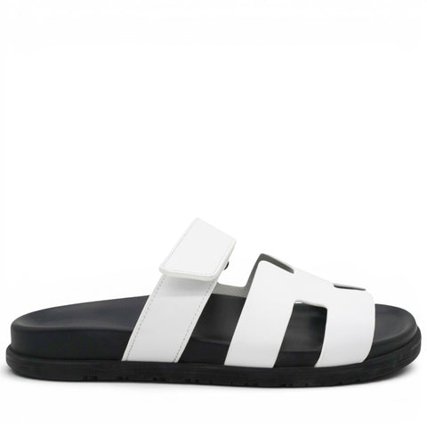 Hermes Calfskin Womens Chypre Sandals White Size40 