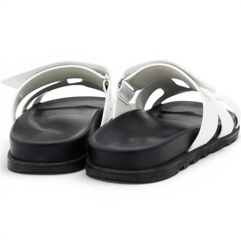 Hermes Calfskin Womens Chypre Sandals White Size40 