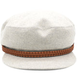 Hermes Cashmere Swift Womens Deauville Cap Gris Flanelle Gold Size58 