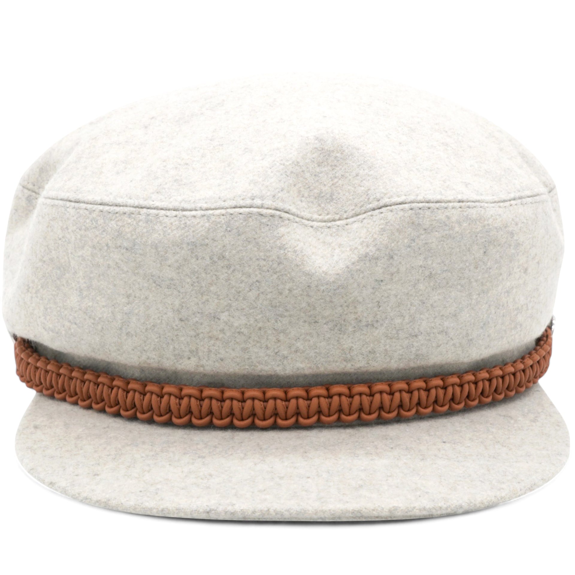 Hermes Cashmere Swift Womens Deauville Cap Gris Flanelle Gold Size58 