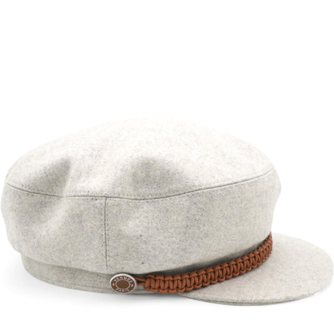 Hermes Cashmere Swift Womens Deauville Cap Gris Flanelle Gold Size58 