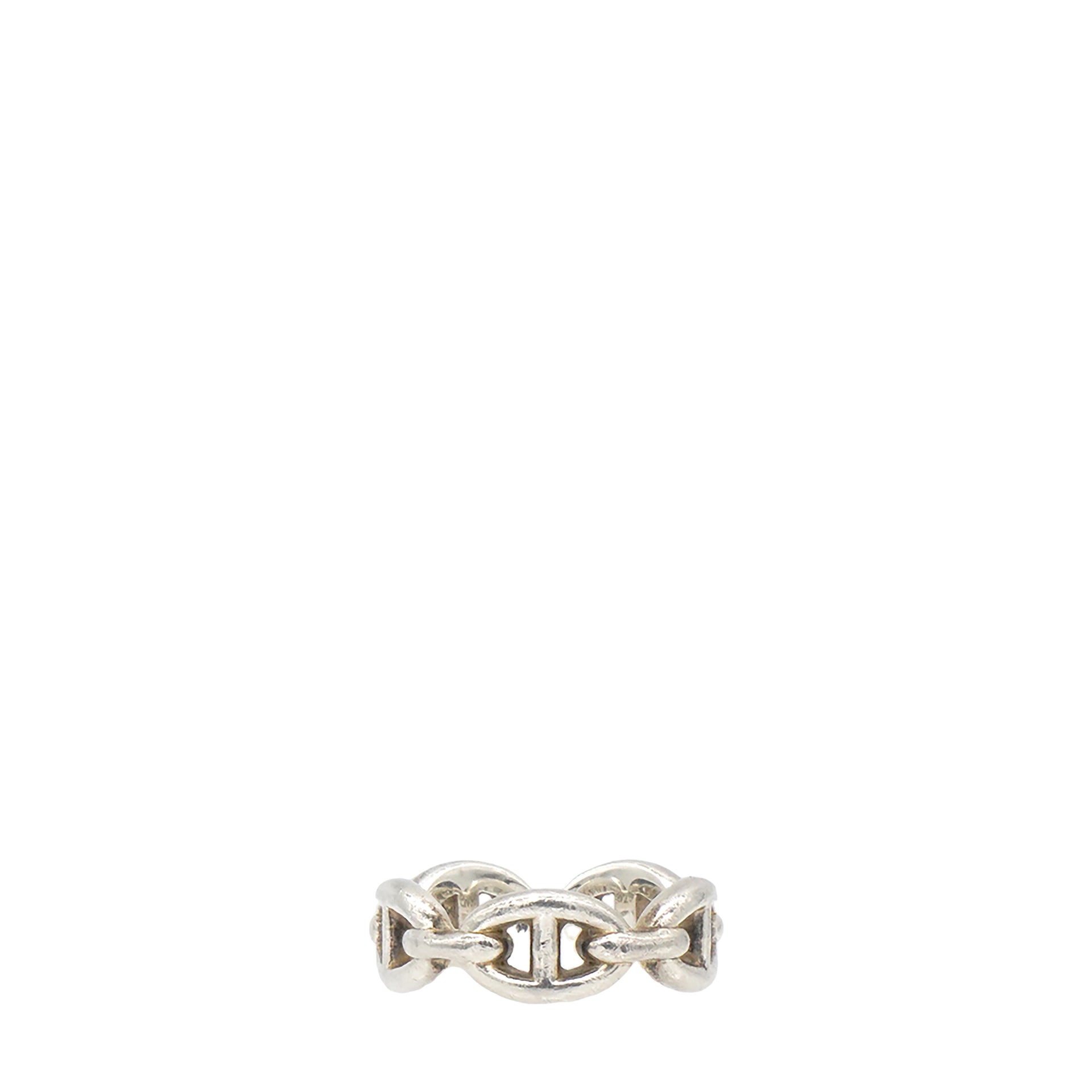 Hermes Chaine D'Ancre Silver 925 Fashion No Stone Band Ring Silver Size51 