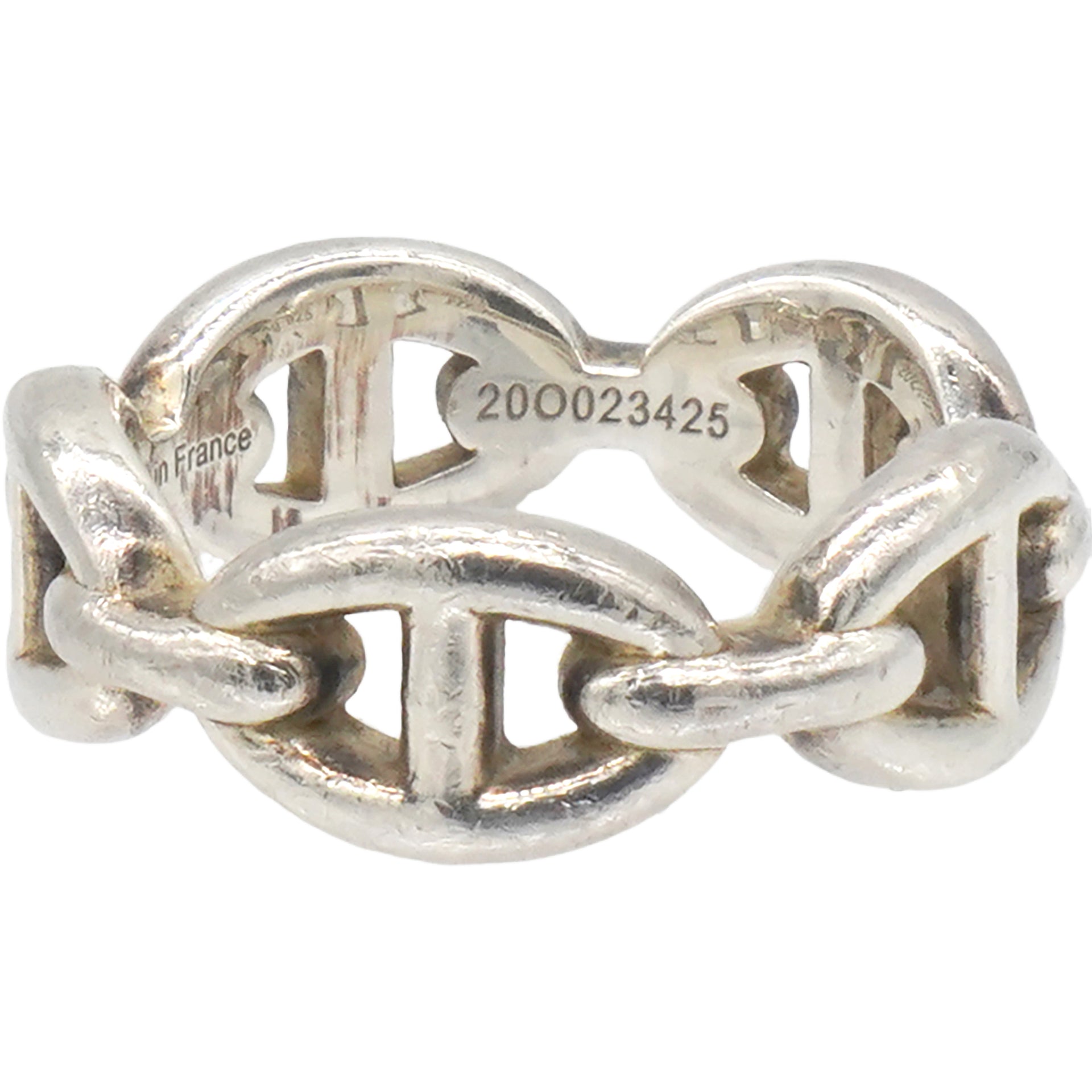 Hermes Chaine D'Ancre Silver 925 Fashion No Stone Band Ring Silver Size51 