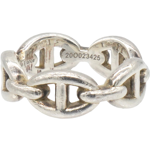 Hermes Chaine D'Ancre Silver 925 Fashion No Stone Band Ring Silver Size51 