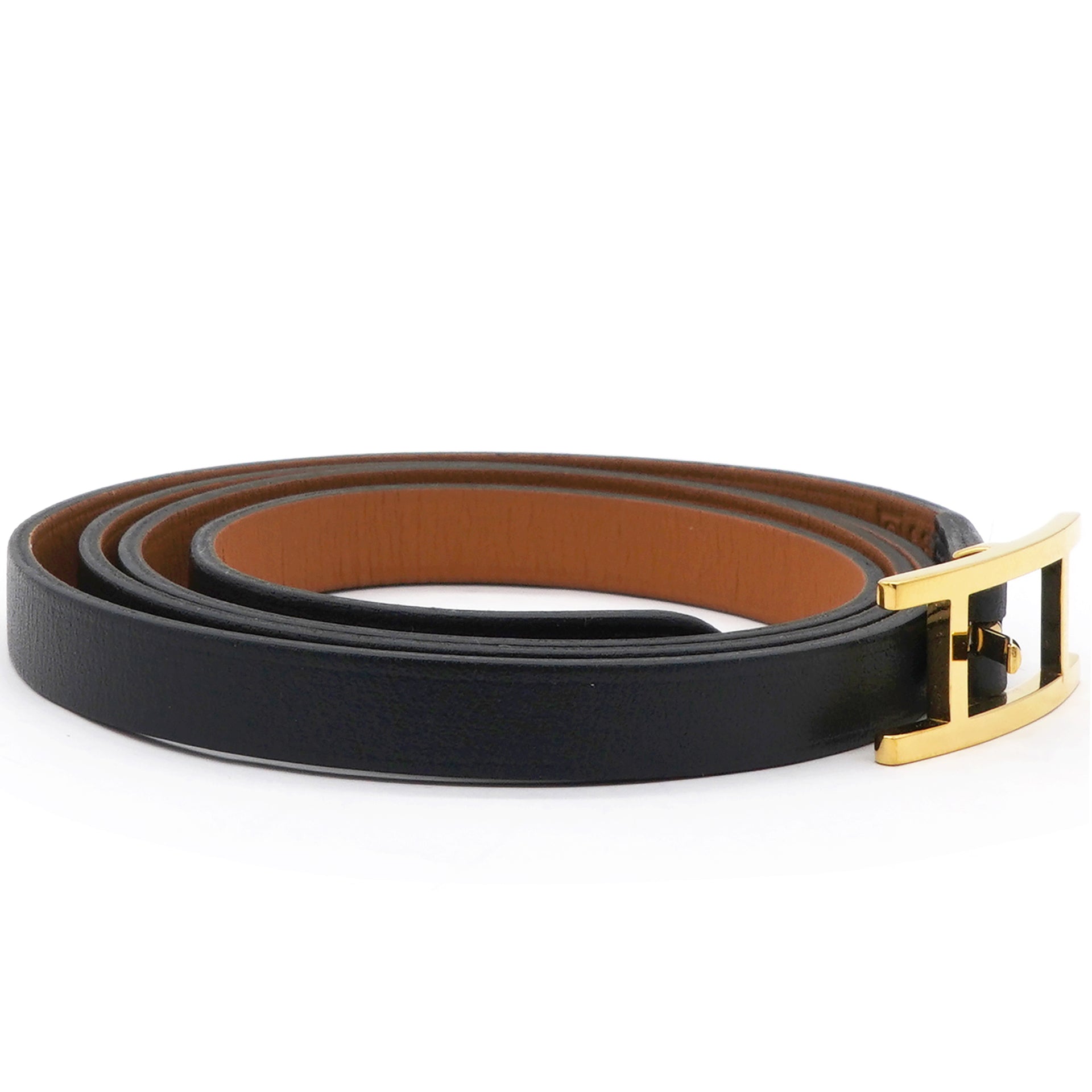 Hermes Chamonix Behapi Double Tour Bracelet Black Fauve 