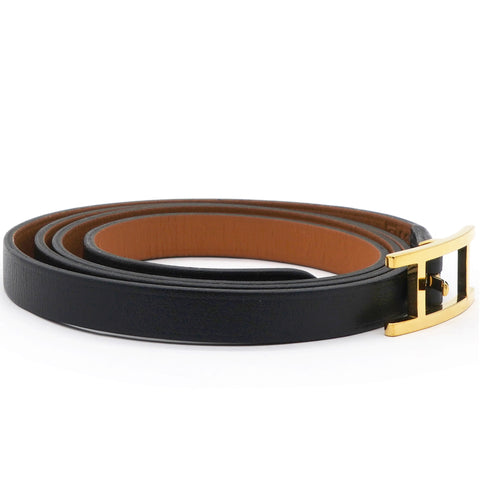 Hermes Chamonix Behapi Double Tour Bracelet Black Fauve 