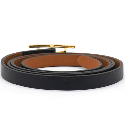 Hermes Chamonix Behapi Double Tour Bracelet Black Fauve 