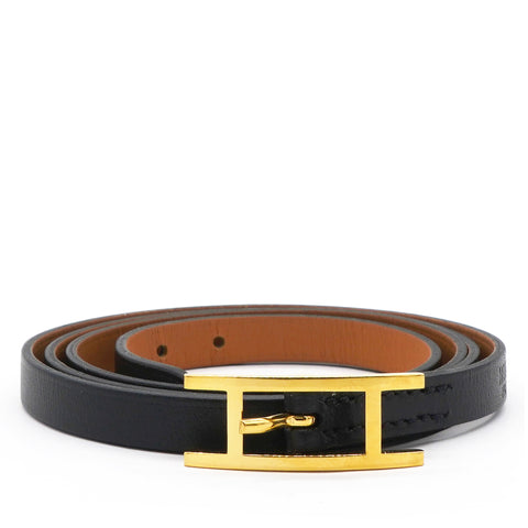 Hermes Chamonix Behapi Double Tour Bracelet Black Fauve 