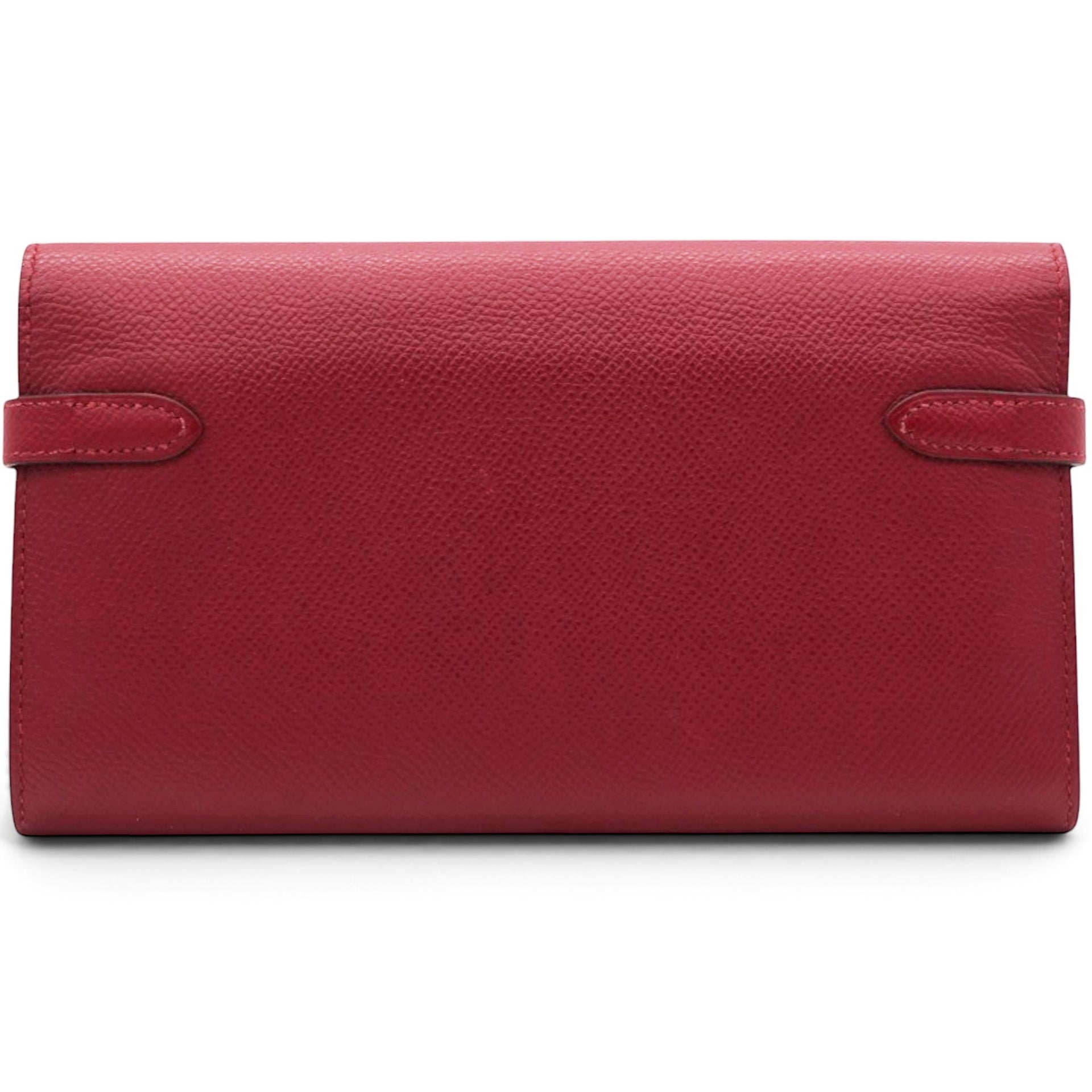 Hermes Chevre Mysore Kelly Longue Wallet Rouge Casaque 