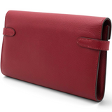 Hermes Chevre Mysore Kelly Longue Wallet Rouge Casaque 