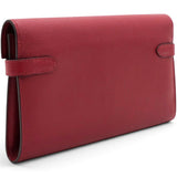 Hermes Chevre Mysore Kelly Longue Wallet Rouge Casaque 