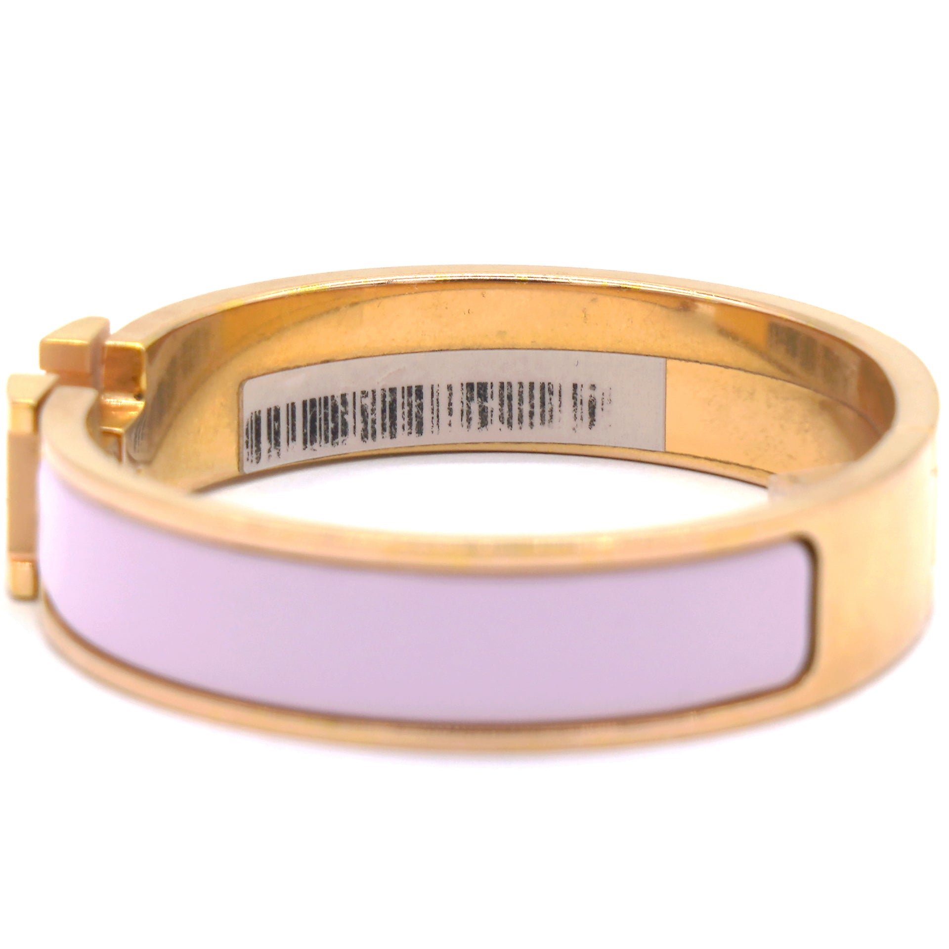 Hermes Clic Clac H Pink Enamel Rose Gold Plated Bracelet 