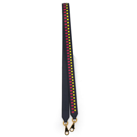 Hermes Epsom 40mm Mousquetons Tressage Shoulder Strap Bleu Indigo Rose Extreme Lime 