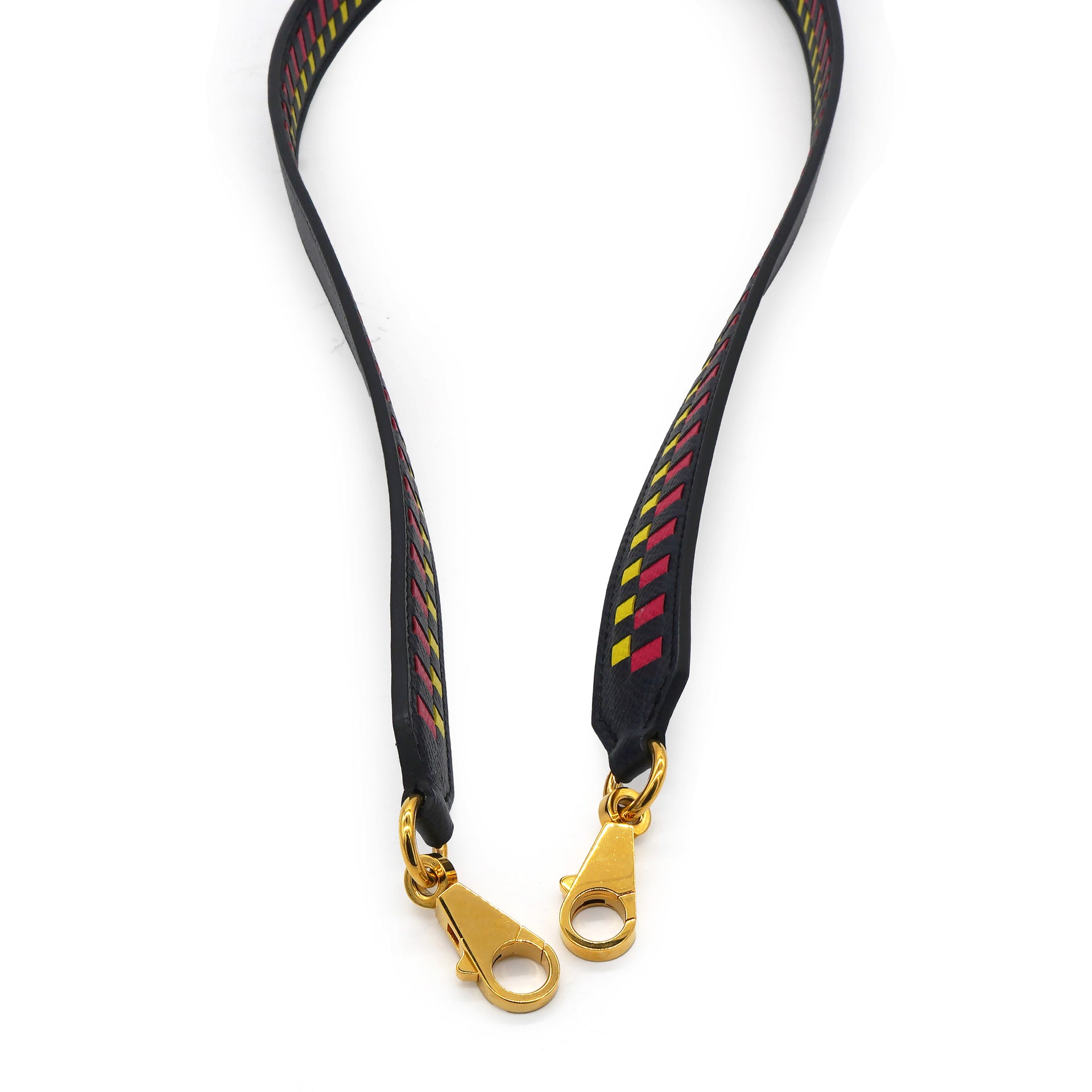 Hermes Epsom 40mm Mousquetons Tressage Shoulder Strap Bleu Indigo Rose Extreme Lime 