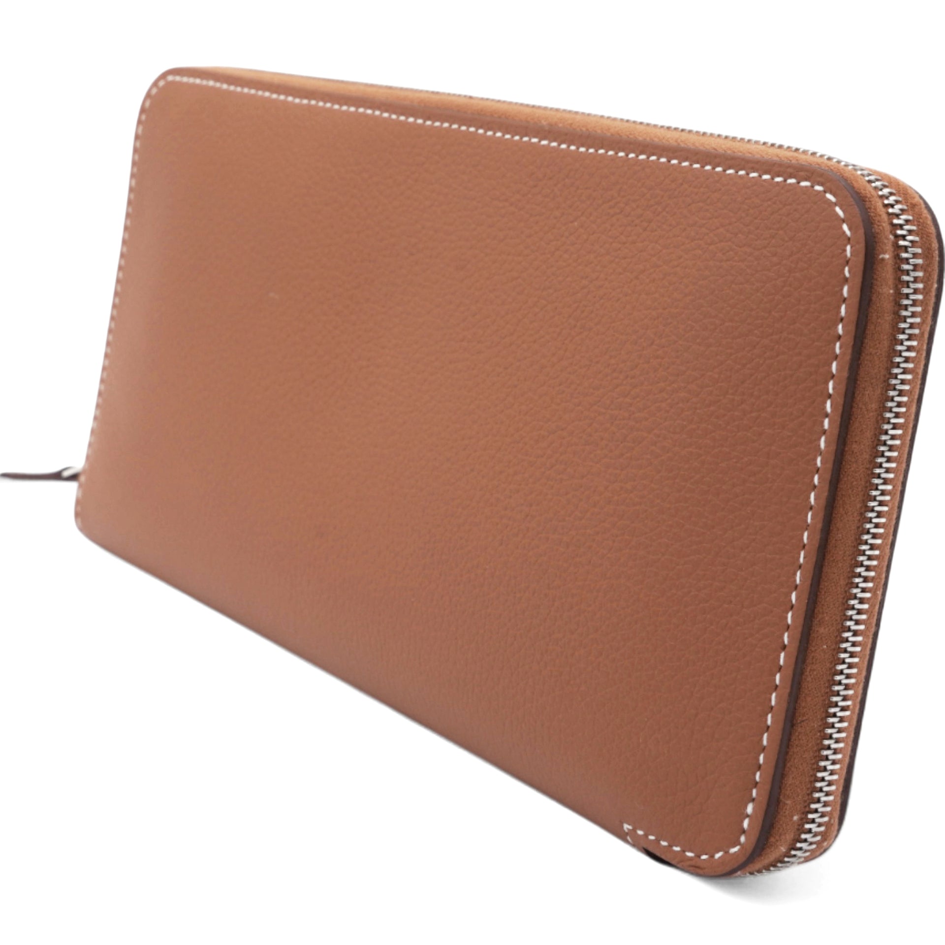 Hermes Gold Epsom Leather Silk'in Zip Around Wallet 