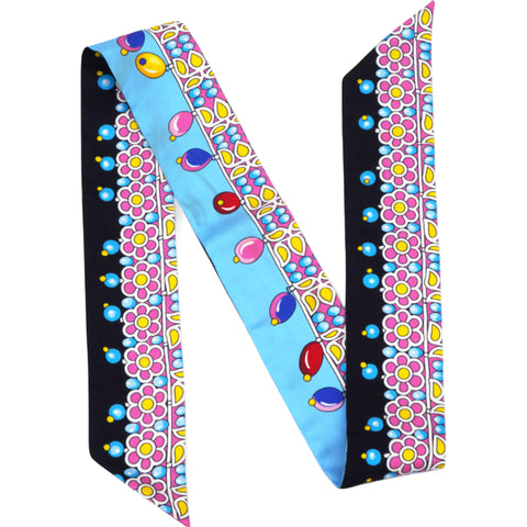 Hermes Harnais en Rosace Twilly Bleu Moyen Orange Vert