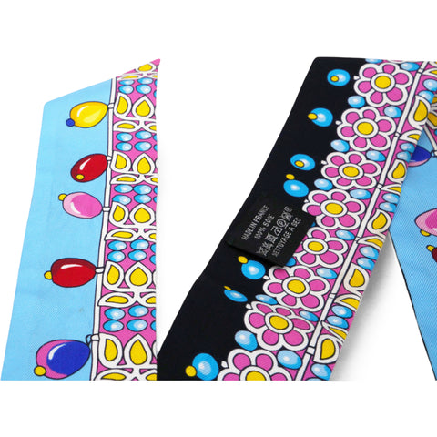 Hermes Harnais en Rosace Twilly Bleu Moyen Orange Vert