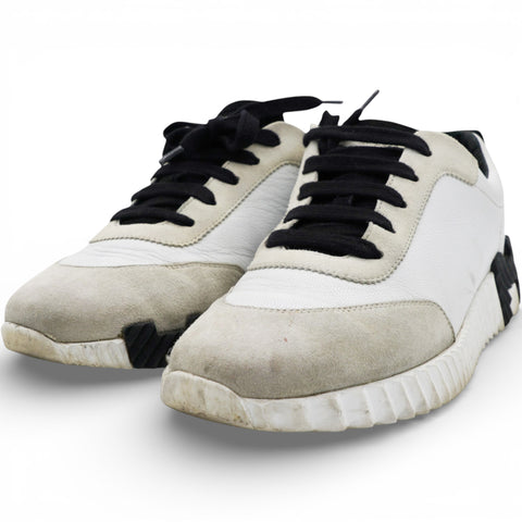Hermes Ivory and Black H Bouncing Sneaker Size38 