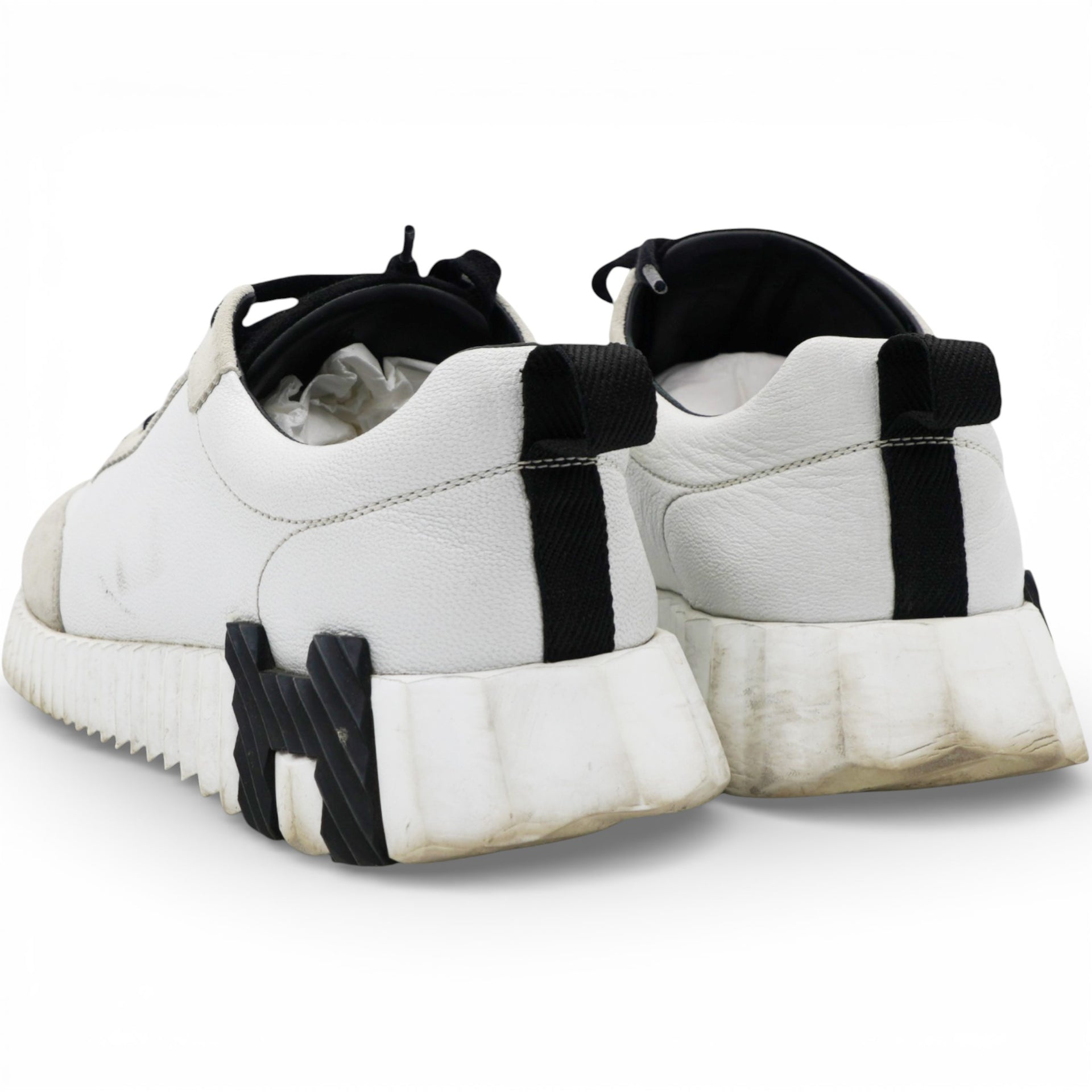 Hermes Ivory and Black H Bouncing Sneaker Size38 