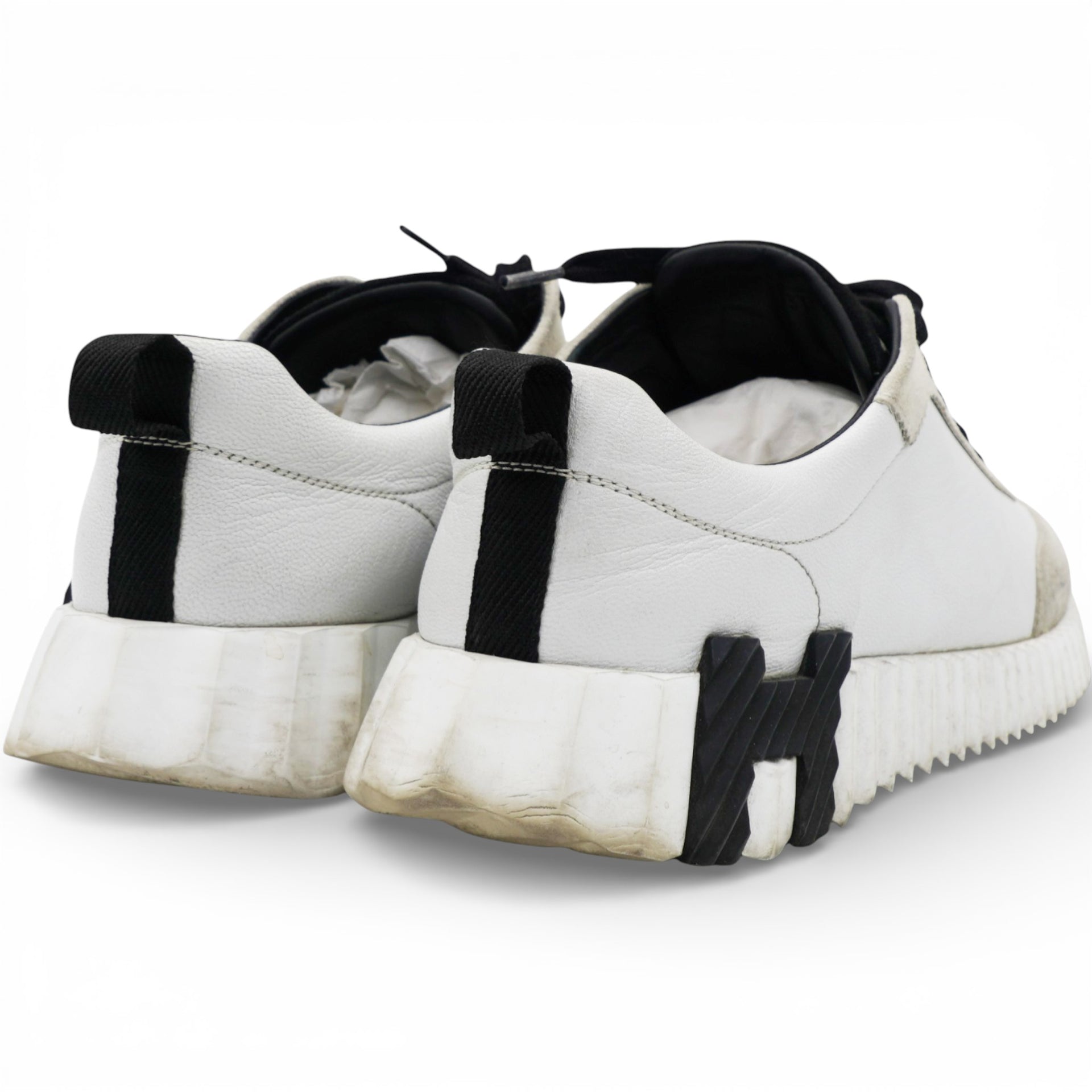 Hermes Ivory and Black H Bouncing Sneaker Size38 