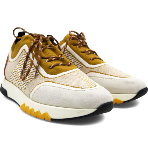Hermes Knit Goatskin Womens Addict Sneakers Size38 