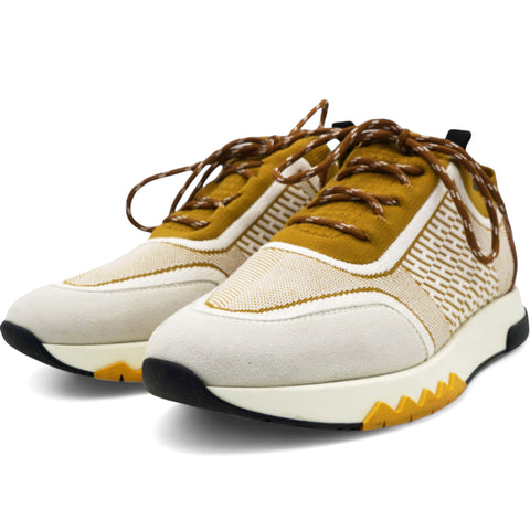 Hermes Knit Goatskin Womens Addict Sneakers Size38 