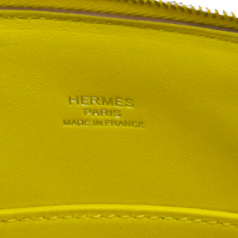 Hermes Lime Mini 1923 Bolide of Chevre Leather with Palladium Hardware 