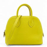 Hermes Lime Mini 1923 Bolide of Chevre Leather with Palladium Hardware 