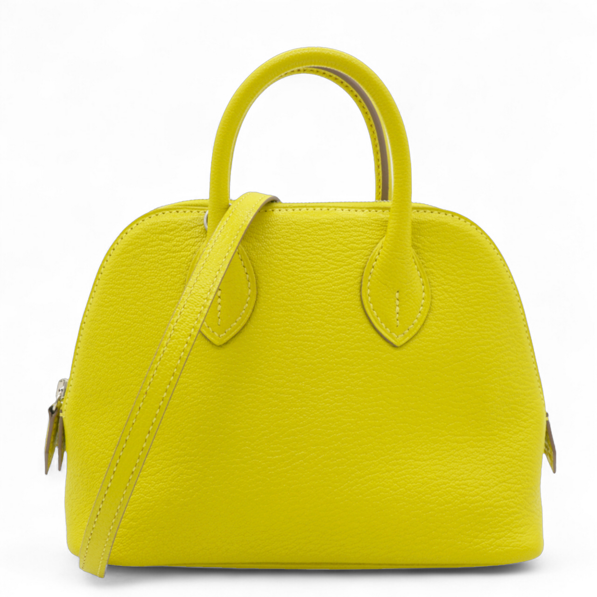 Hermes Lime Mini 1923 Bolide of Chevre Leather with Palladium Hardware 