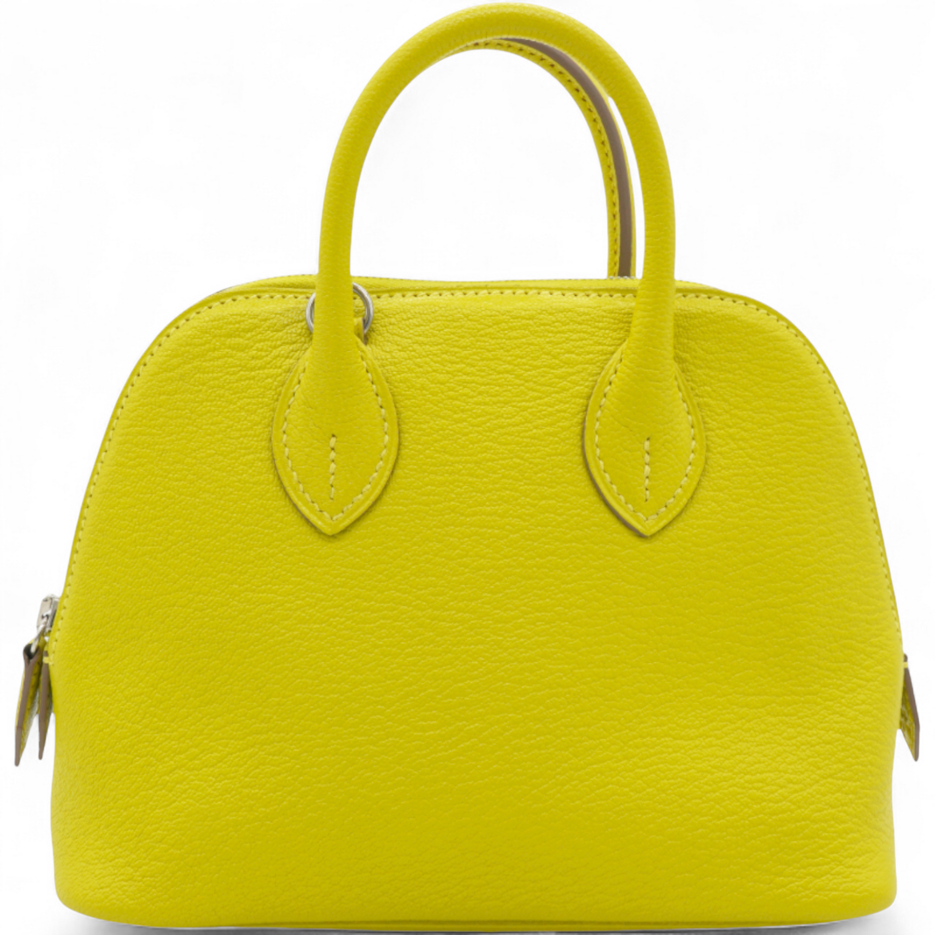 Hermes Lime Mini 1923 Bolide of Chevre Leather with Palladium Hardware 