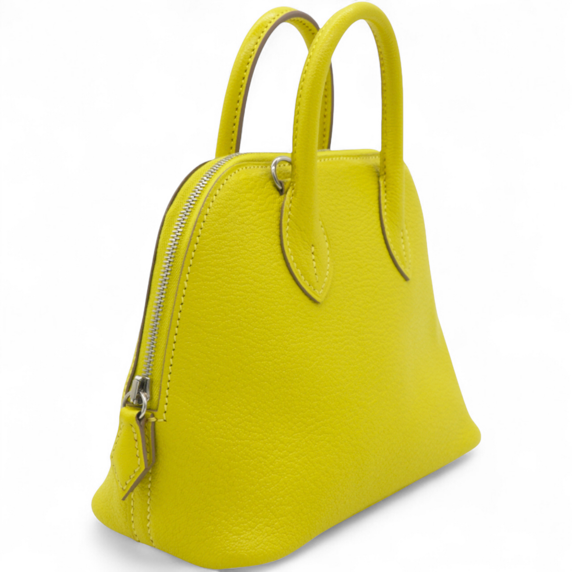 Hermes Lime Mini 1923 Bolide of Chevre Leather with Palladium Hardware 